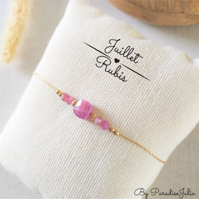 bracelet pierre de naissance juillet rubis